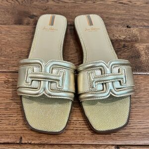 Sam Edelman Irina Slide Gold Size 7 Excellent Condition